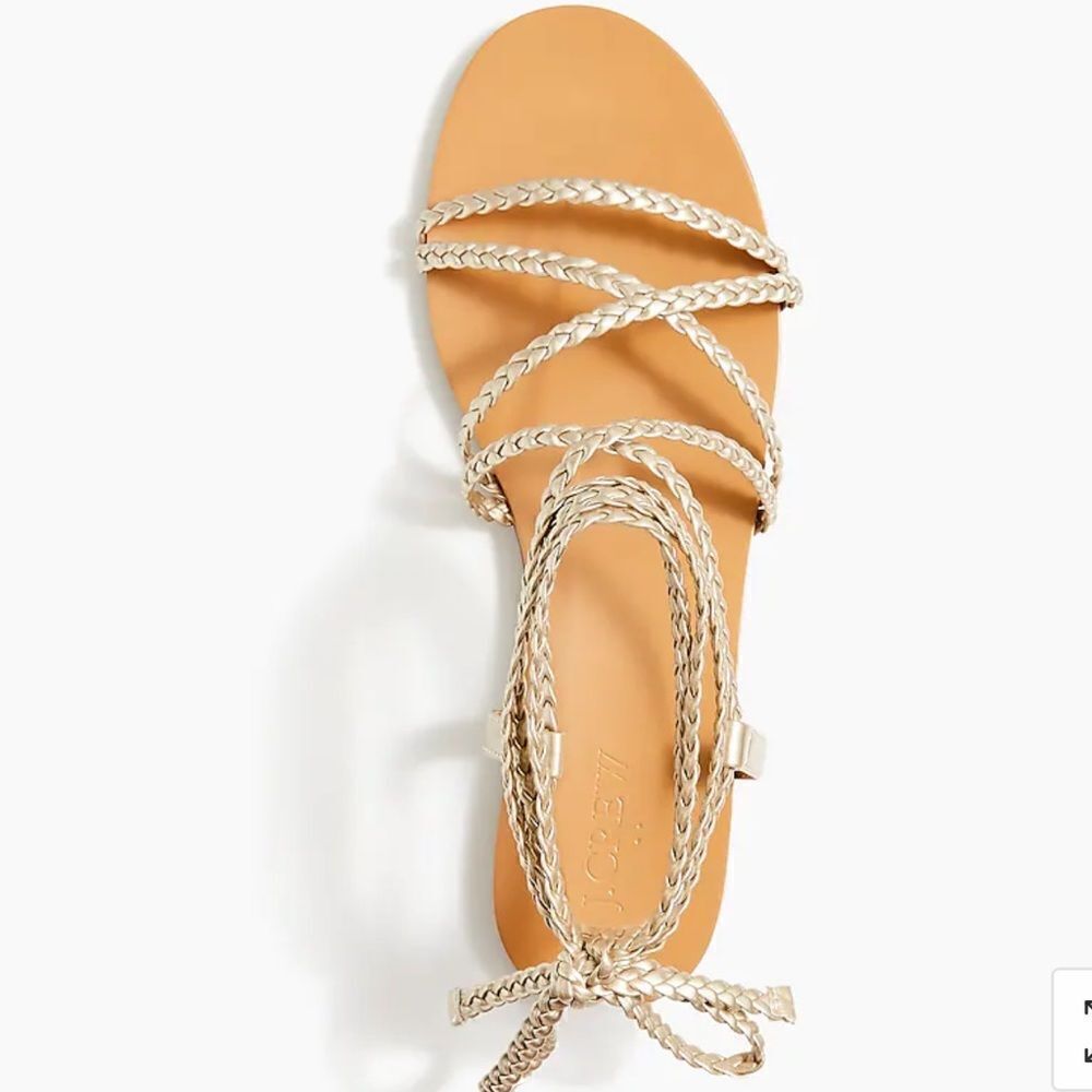 J.Crew Factory Braided Ankle-Wrap Sandals - Picture 2 of 7